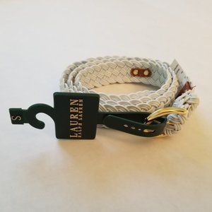 Ralph Lauren Women's White Braided Belt NEW NWT Size Small